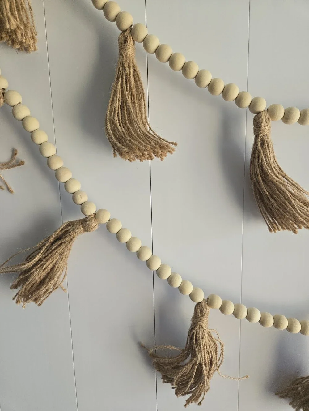 NWT 2 Strands Of Neutral Bead and Tassel Garland – Natural Boho